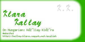 klara kallay business card